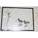 Black and white print, framed and glazed