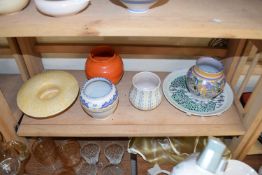 Poole pottery range, various small vases, plate and Sylvan vase