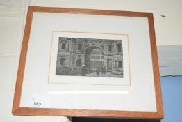 Roy Marks, Burlington House, black and white print, framed and glazed