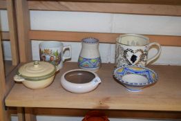 Mixed Lot: Assorted items to include a Honiton pottery bowl, a Wedgwood royal commemorative