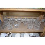 Collection of various brandy balloons, tumblers and other glass wares