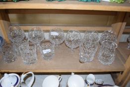 Collection of various brandy balloons, tumblers and other glass wares