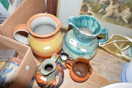 Mixed Lot: Shorter pottery jug decorated with fish and various others