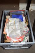 One box of various cigarette packets, matchboxes etc