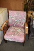 SMALL FLORAL UPHOLSTERED ARMCHAIR