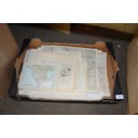 Box of various assorted vintage maps