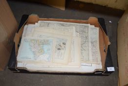 Box of various assorted vintage maps