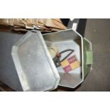 Metal bread bin and other assorted items