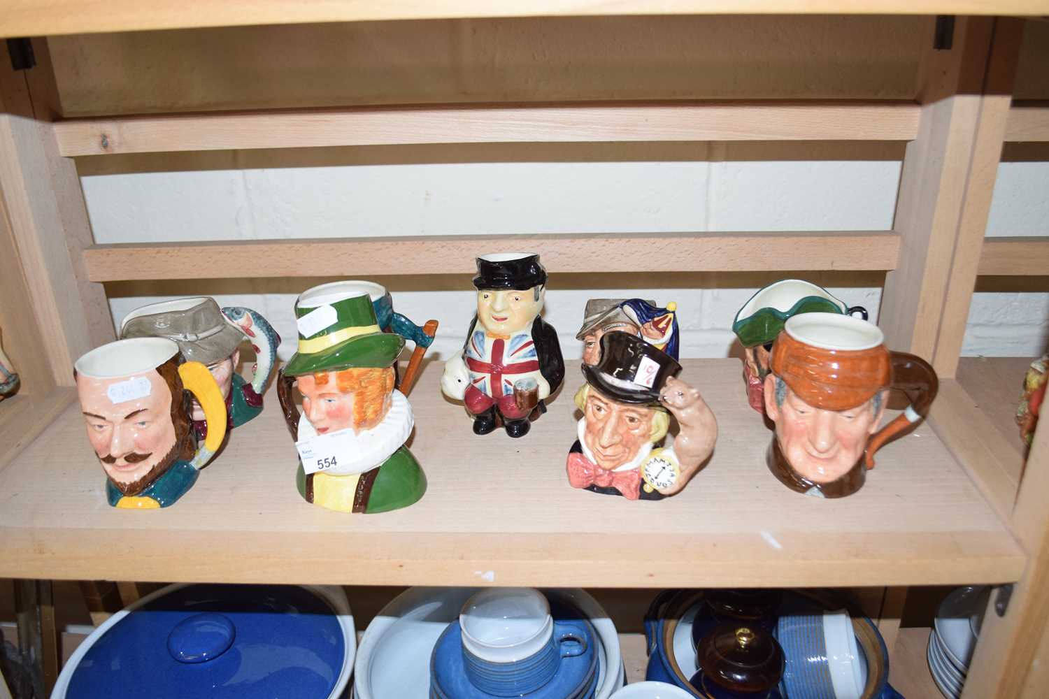 Collection of various small character jugs to include Royal Doulton examples