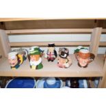 Collection of various small character jugs to include Royal Doulton examples