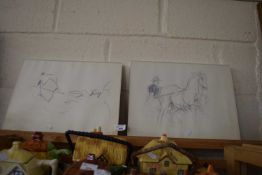 Abstract study figure with horse and one other