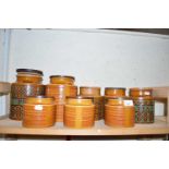 Collection of Hornsea Bronte & Saffron kitchen storage jars