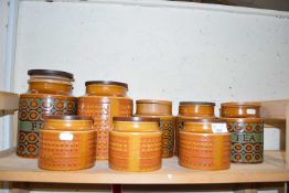 Collection of Hornsea Bronte & Saffron kitchen storage jars