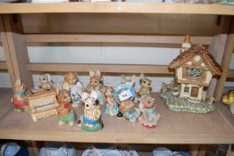 Collection of Pendelfin model rabbits and related items