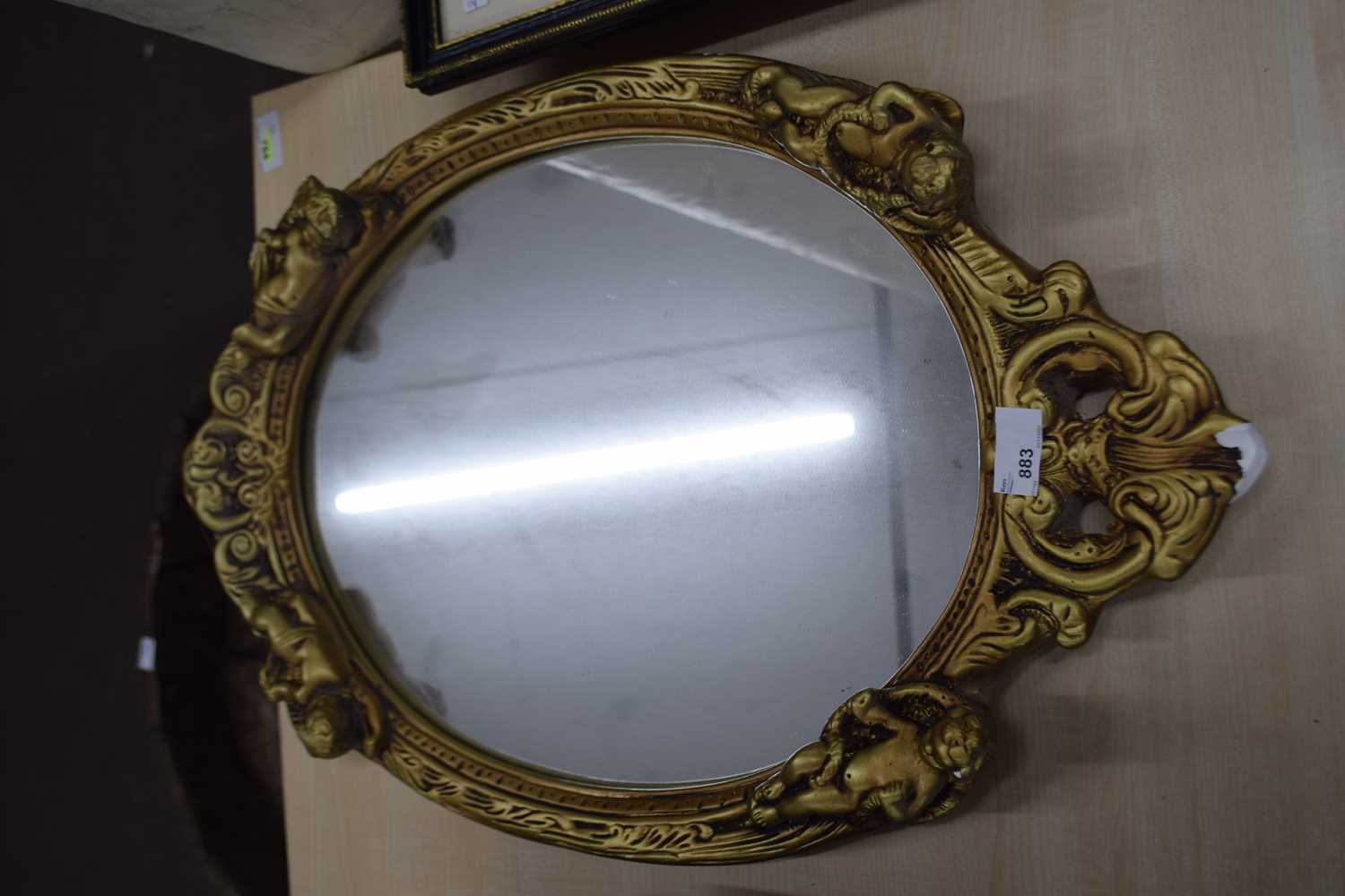 OVAL WALL MIRROR IN PLASTER FRAME