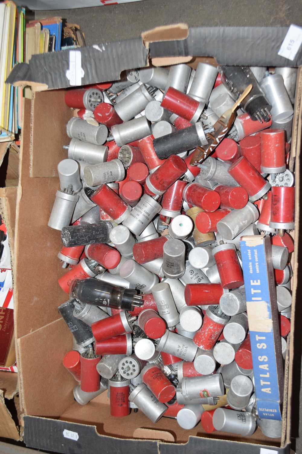 One box of assorted vintage radio valves