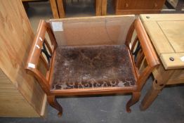 Early 20th Century hardwood framed cabriole legged stool