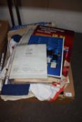 Large box of various ephemera, modern cigarette advertising boards etc