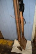Mixed lot of garden tools, fork, spade and hoe