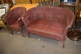 Lloyd Loom two seater sofa and accompanying armchair