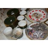 Mixed Lot: Green glazed tea wares, various decorated plates etc