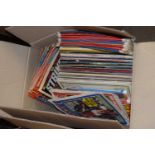 One box of various assorted records and football magazines