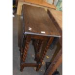 Oak drop leaf barley twist table