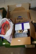 Box of various assorted records, CD's etc