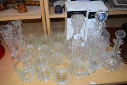 Mixed Lot: Various drinking glasses, decanters etc