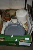 One box of various ceramics, kitchen wares etc