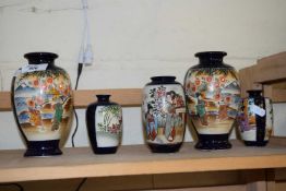 Five various assorted early 20th Century Japanese vases