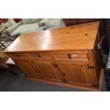 Modern pine three door sideboard