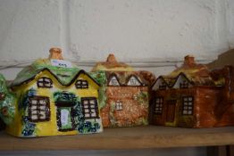 Three Cottage ware teapots