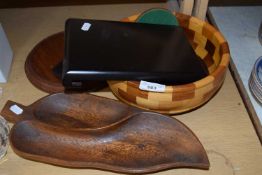 Mixed Lot: Various wooden bowls, stands etc