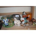 Mixed Lot: Various ornaments and vases to include a Beswick goldfinch, Wade tortoise and other