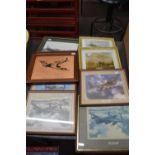 Collection of various coloured prints, military aircraft