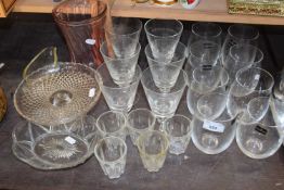 Mixed Lot: Various assorted drinking glasses, vases etc to include Dartington