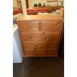 Modern pine five drawer chest