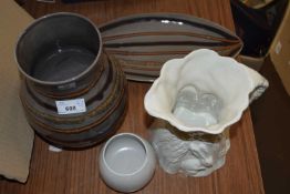 Modern Portuguese vase and bowl and other assorted items