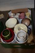 One box of assorted jardinieres, ceramics etc