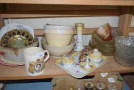 Mixed Lot: Dressing table set, pudding basins, glass bowls, various assorted ceramics and