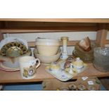 Mixed Lot: Dressing table set, pudding basins, glass bowls, various assorted ceramics and