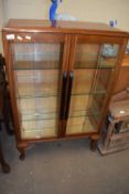 20th Century mahogany veneered china display cabinet
