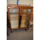 20th Century mahogany veneered china display cabinet