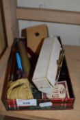 Box of various assorted pens and other items