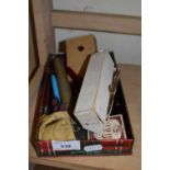 Box of various assorted pens and other items