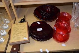 Mixed Lot: Various red glass wares