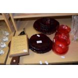 Mixed Lot: Various red glass wares