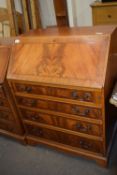 Reproduction mahogany veneered bureau, 73cm wide