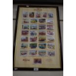 Castella Motoring History card set, framed